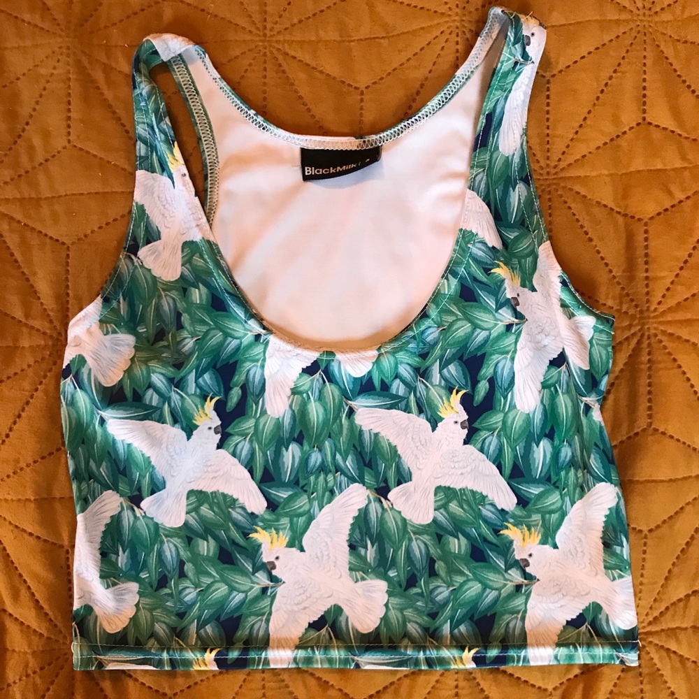 Blackmilk birds reversible crop top